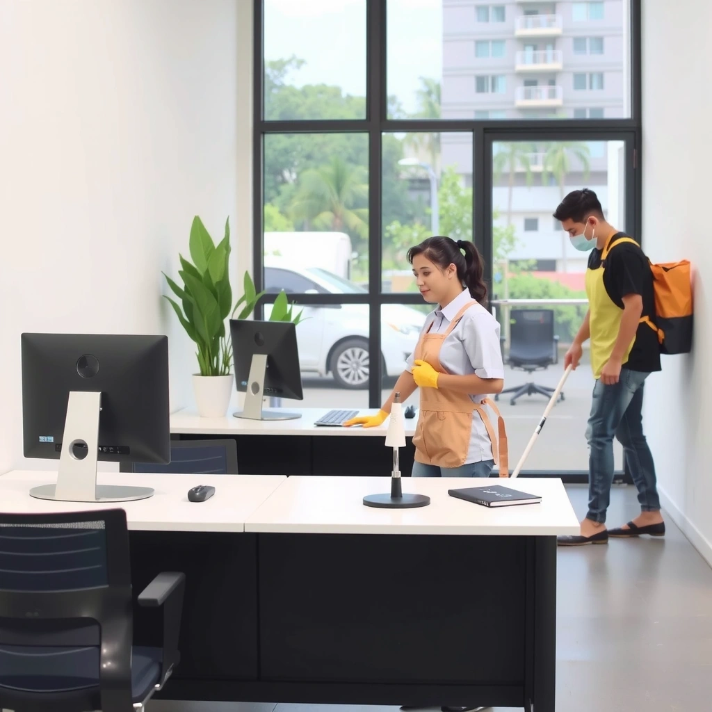 Commercial office cleaning service in Bohol business district