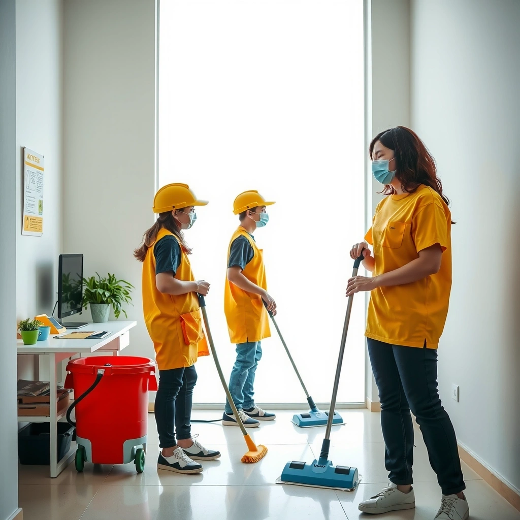 Professional cleaning team working in Bohol