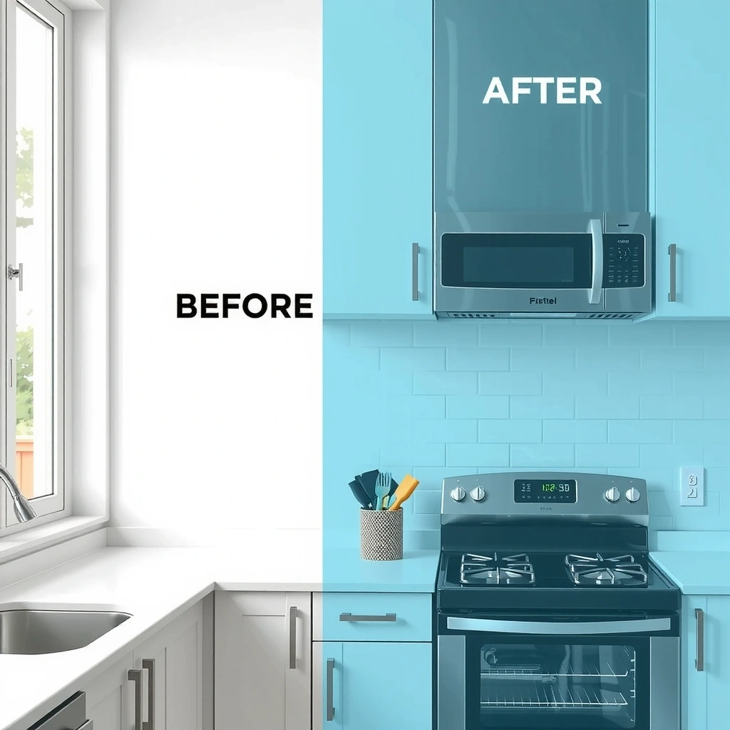 Kitchen deep cleaning service showing sparkling results